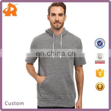 custom your own hot selling pullover hoodie shirt,short sleeve hoodie t shirt