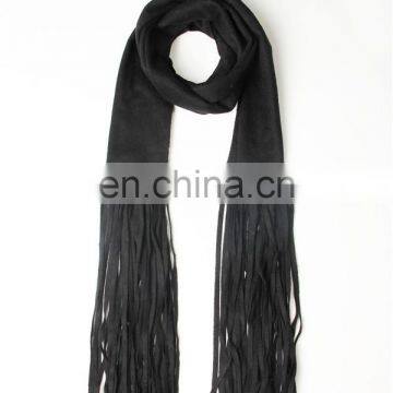 2017 Plain Woven Woolen Autumn Winter Women Neck Warm Pashmina Scarf Shawl Long Fringes Fashionable Cashmere Scarves photo-3
