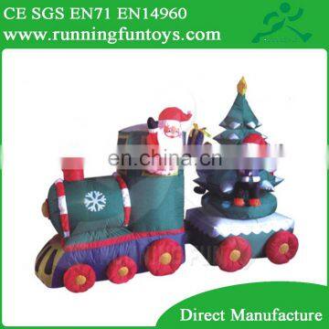 Christmas decoration inflatable Santa Claus on train