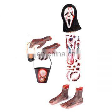 Happy Halloween decorations halloween bloody masks bloody tattoos totes fake foot and hands