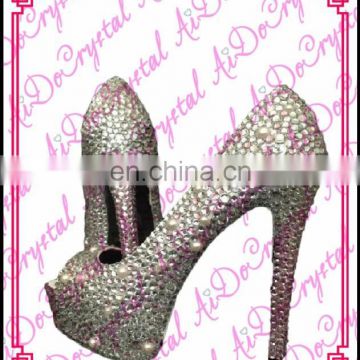 Aidocrystal white women pearl crystal Italian designer custom color evening party peep toe sandal shoes