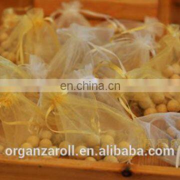 China large organza bag with logo ribbon