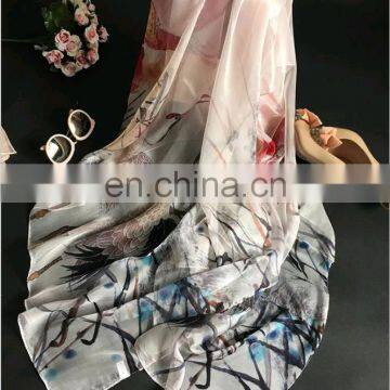 High Quality Feel Soft Pure Silk Scarf Chinese Scarf photo-3