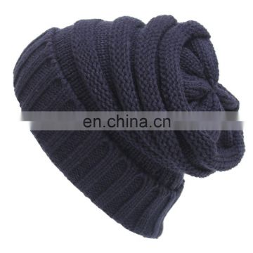 Custom winter outdoor cap unisex stripe knitted hat