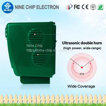 Electronic solar power bird scare animals repellent with led flash light