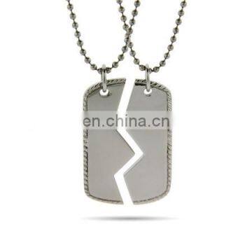 blank custom logo couple dog tag pendant