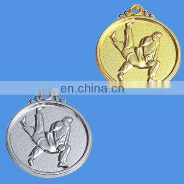 custom judo medal with gold silver