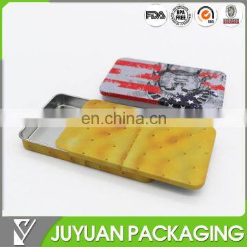 Custom fashion designed metal tin sliding pill case