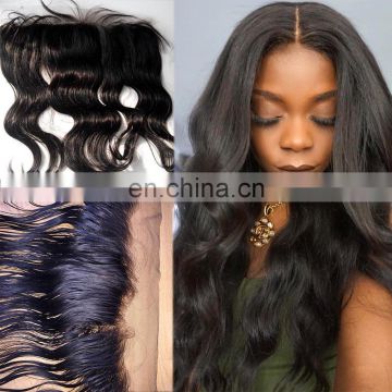 Grade 9a virgin hair brazilian human hair pre plucked lace frontals with baby hair