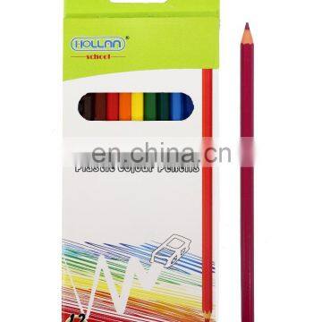 2018 hot sale 7" Erasable Hexagon plastic color pencil 12pcs set