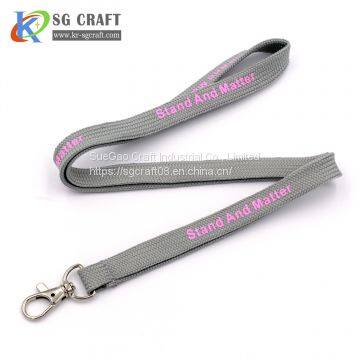 wholesale logo imprint custom printed polyester tubular lanyard