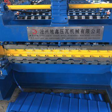 Export to Poland 1080 Trapezoidal Double Layer Roll Forming Machine With Post Guide Cutting photo-4