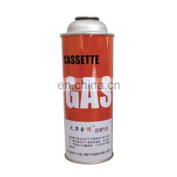 Hebei gas butane cartridge with valve and cap empty and empty butane canister 220g