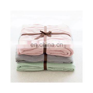 Factory Manufactured Super Soft Organic Cotton Cable Knit Baby Blanket