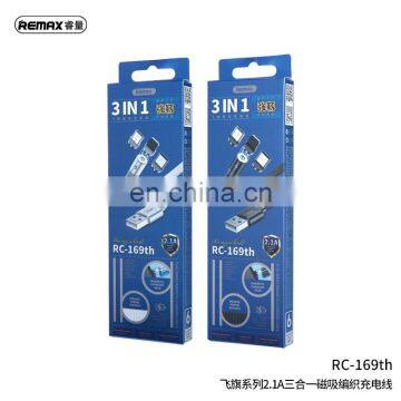 Remax Flag Series RC-169th Phone Charging Oem Micro Braided Magnetic for Android Usb 3 In 1 Cable photo-4