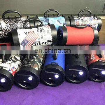 Portable Cylindrical LED Bluetooth Speaker With FM Radio