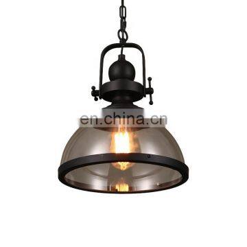 Industrial Glass Pendant Lamp Cafe Bar Retro Iron Glass Pendant Lamp