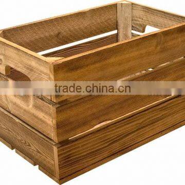 Custom logo and color solid wooden storage crates,wood compartment crate