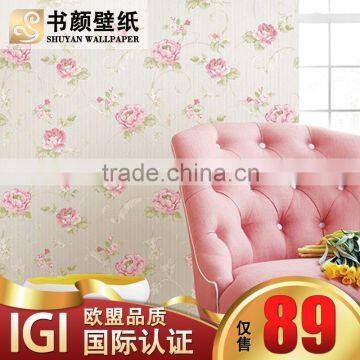 American rural countryside imitation yarn environmental non-woven bedroom living room TV background paved -3d wall paper desig