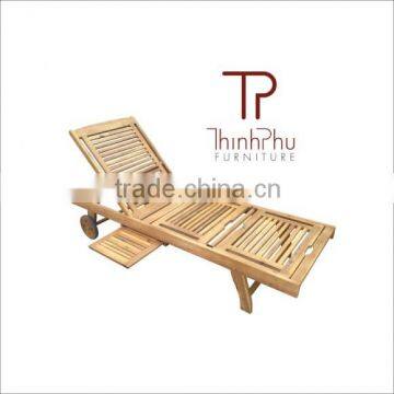 FAMIGO - SUN LOUNGER with various positions - High quality acacia furniture