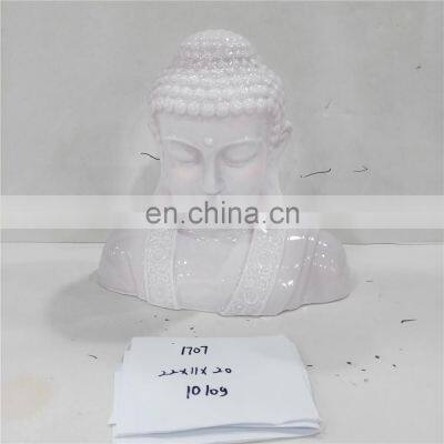 Custom Design Small Green Jade Ceramic Buddha Head Statue for Sale