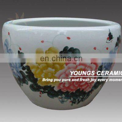 Chinese Peony Ceramic Porcelain Fishbowl