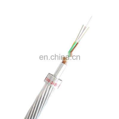 Top selling opgw 12 16 24 32 36 48 72 96 core opgw Optic fiber cable price