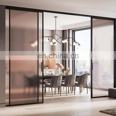 house construction & real estate frameless aluminum interior noiseless sliding door