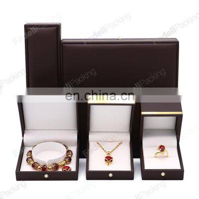 Fadeli 2021 New Jewelry Gift Box For Earrings Bracelet Necklace Insert Custom Pu Leather Ring Jewelry Box