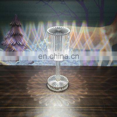 Amazon Drop Shipping New Luxury Modern Cylindrical Decorative Beside Touch switch Acrylic Led Crystal Table Lamp Light