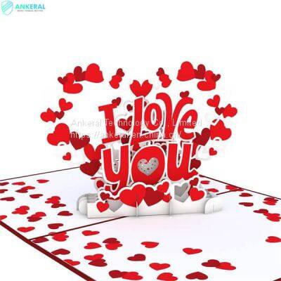 I Love You 3D Pop-up Card Best Valentine’s Day Pop-up Card Gift Showing Love to my Lover