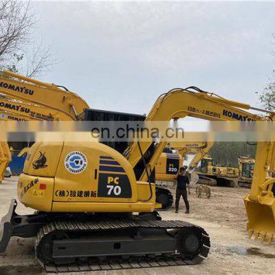 Оригинальный б/у экскаватор Komatsu PC70-8 с ковшом и бульдозерной ковшом