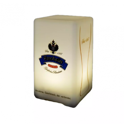 Rectangle Custom Designed Brand Logo Bar Restaurant LED Table Lamp