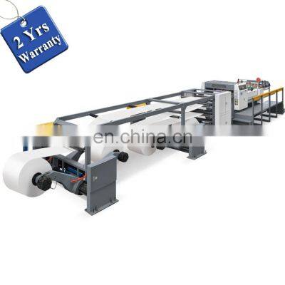 UCM1700A High Speed 2 Reel Corrugated carton Kraft Paper Roll to sheet Cutter Sheeter Machine