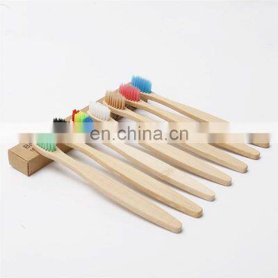 Wholesale eco-friendly square handle children's custom logo bamboo toothbrush