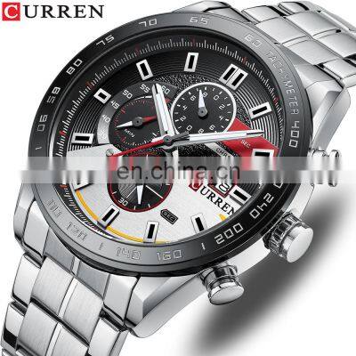 Curren 8410 New Fashion Quartz Watch Man 2022 Innovative Calendar Waterproof Silicon Band Green Stop Watches Relogio Masculino