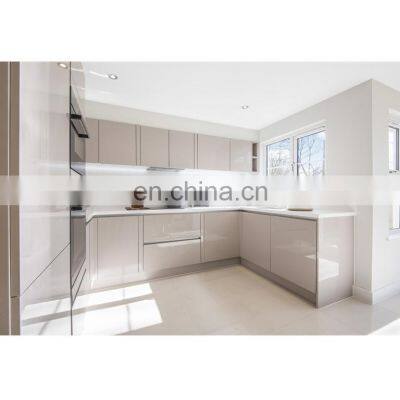 American Custom Design Cheap Pantry Wooden Cupboard Slab Door Prefabricated Kitchen Cabinets photo-4