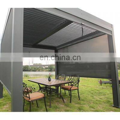 Outdoor Waterproof Garden Gazebo Louver Roof Systems Manual Pergola Aluminum Aluminium Alloy All-season New Year's PVC Fabric