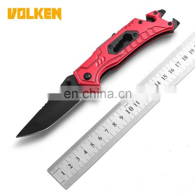 New Outdoor Survival Folding Knife Camping Self-defense Knife With Belt Clamp Grindstone Window Breaker Multi-functional Tool