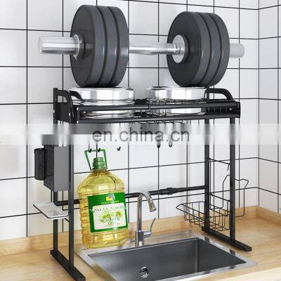 Stainless Steel 2-tier Wall Mounted Folding Dish Drying Rack Punch Freestanding Kitchen Dish Rack