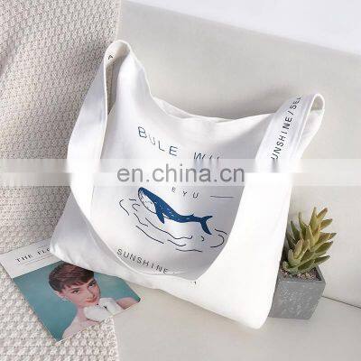 Wholesale Custom Art Canvas Bag Female Simple Print Female Shoulder Bag Large Capacity Student Canvas Cross-body Bag photo-4