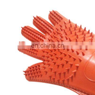 Factory Wholesale Pet Bathing Gloves With Silicone Brush Cat Dog Grooming Washing Glove photo-3