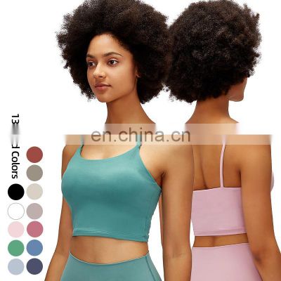 Wholesale Custom Logo In Built Bra Short Style Sports Yoga Wear Crop Fitness Workout Women's Tank Cami Tops