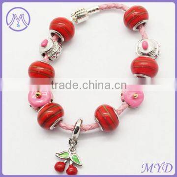 European style 925 sterling silver plated women beaded bracelets