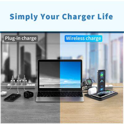 Strong Compatible Charger Station for IPhone 11 Iwatch and Airpod Portable Battery Charger 4 in 1 Wireless Charger Stand photo-5