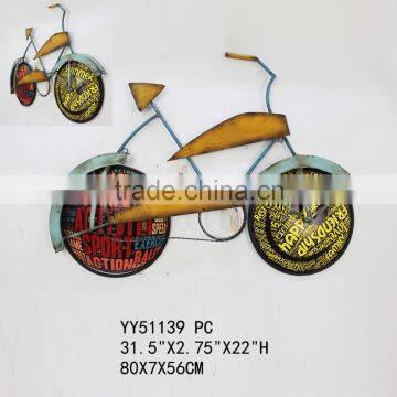 Factory vintage bicycle metal wall clock, wholesale cheap clock