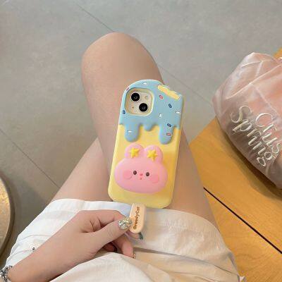 Cute Cartoon Bunny Expansion Stand Ice Cream Popsicle Shockproof Case Phone 11 12 13 14 15 Pro Max photo-5