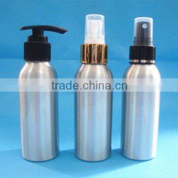 Aluminum bottle with spray pump,aluminum lotion/water spray/perfume spray bottle