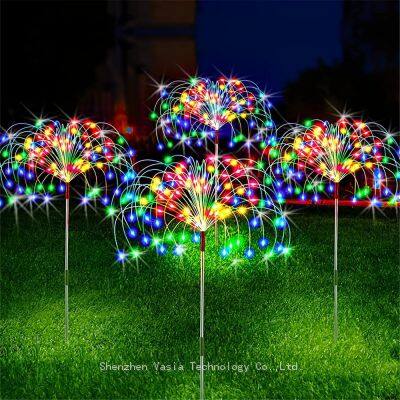 Solar LED DIY Firework Stake Light - Waterproof for Garden Pathway Holiday Wedding Landscape Outdoor Decor