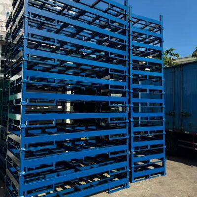 Industrial Foldable Stacking Nestainer Rack for Portable Storage Solutions